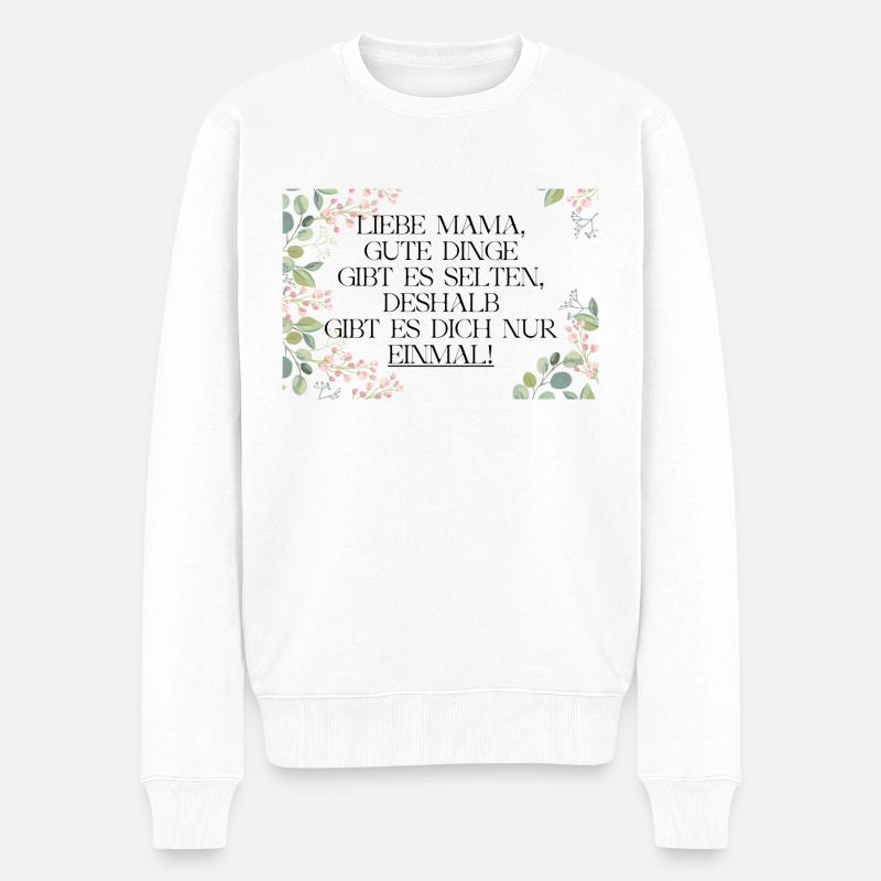 MAMA - Männer Premium Bio Pullover - Weiß