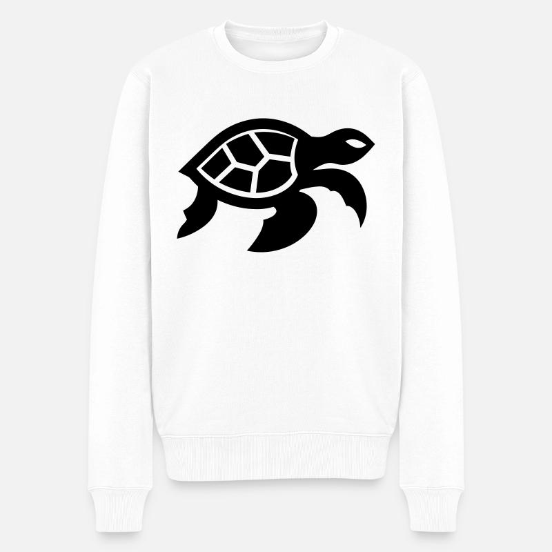 Schildkröte - Männer Premium Bio Pullover - Weiß