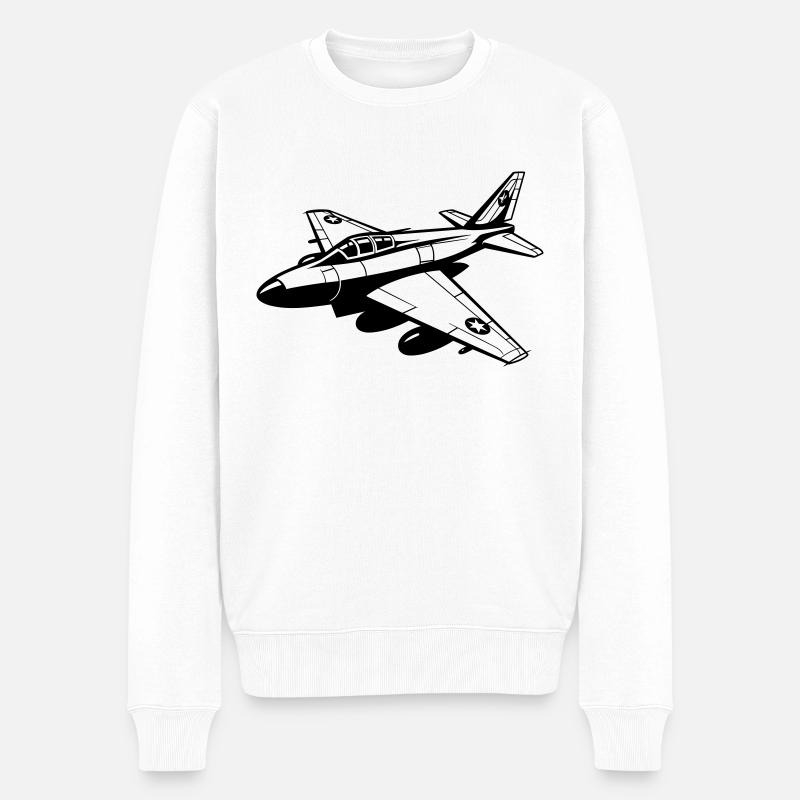 Avion de chasse - Pull Premium bio Homme - blanc