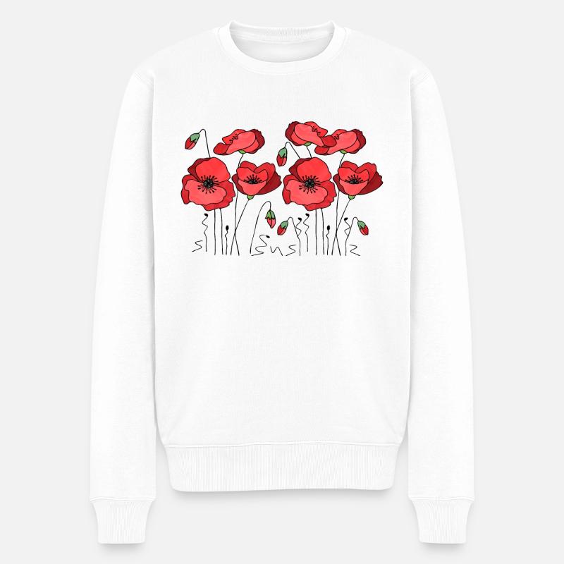 Fleur - Pull Premium bio Homme - blanc