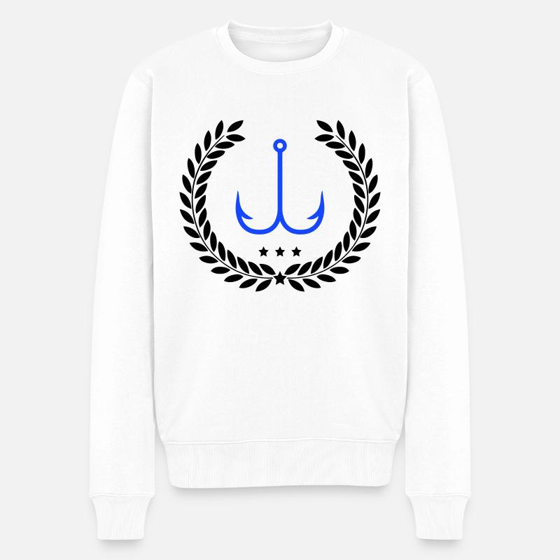 fishhook - Men's Premium Organic Jumper - white