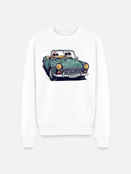 Denise et roger en cabriolet - Pull Premium bio Homme - blanc