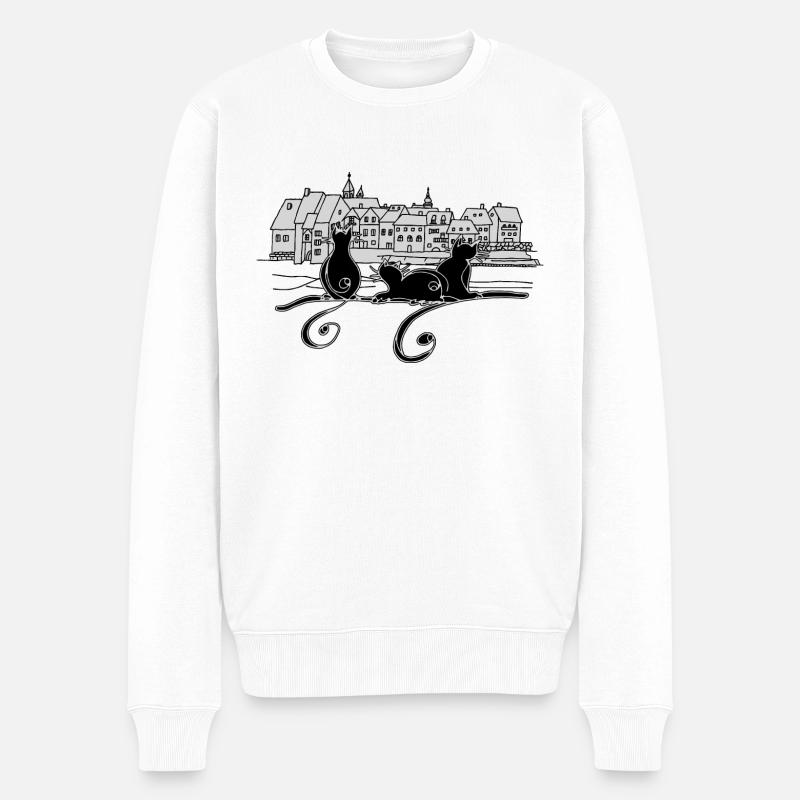 Chats - Pull Premium bio Homme - blanc