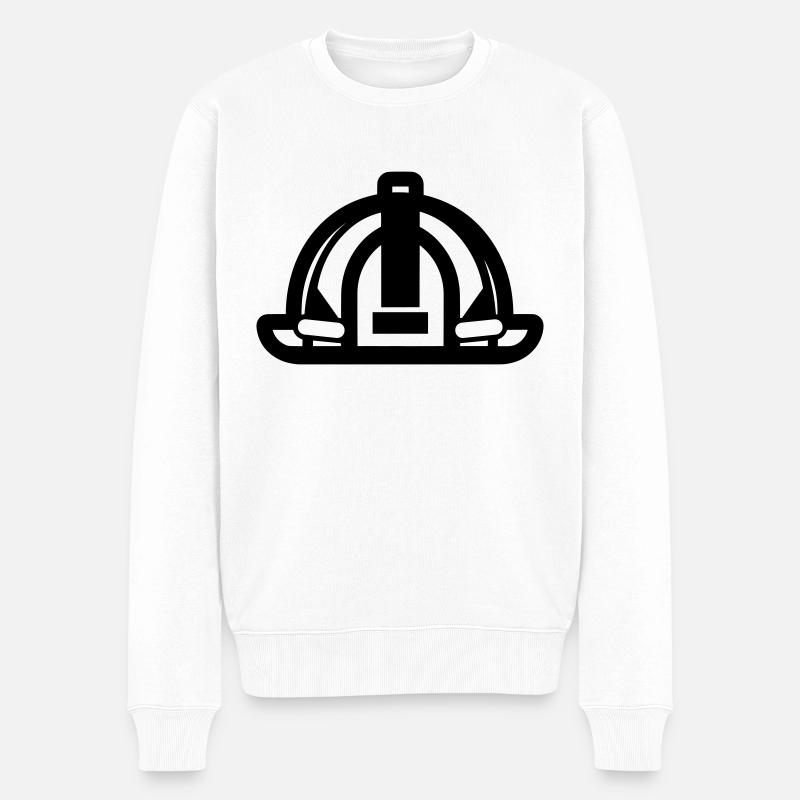 Helm für Feuerwehrleute - Männer Premium Bio Pullover - Weiß
