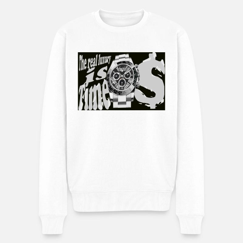 The real luxury is time - Pull Premium bio Homme - blanc