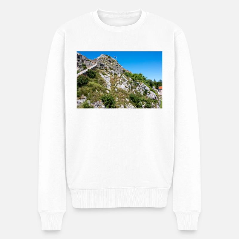 Festung Knin (Kninska tvrđava) Kroatien - Männer Premium Bio Pullover - Weiß