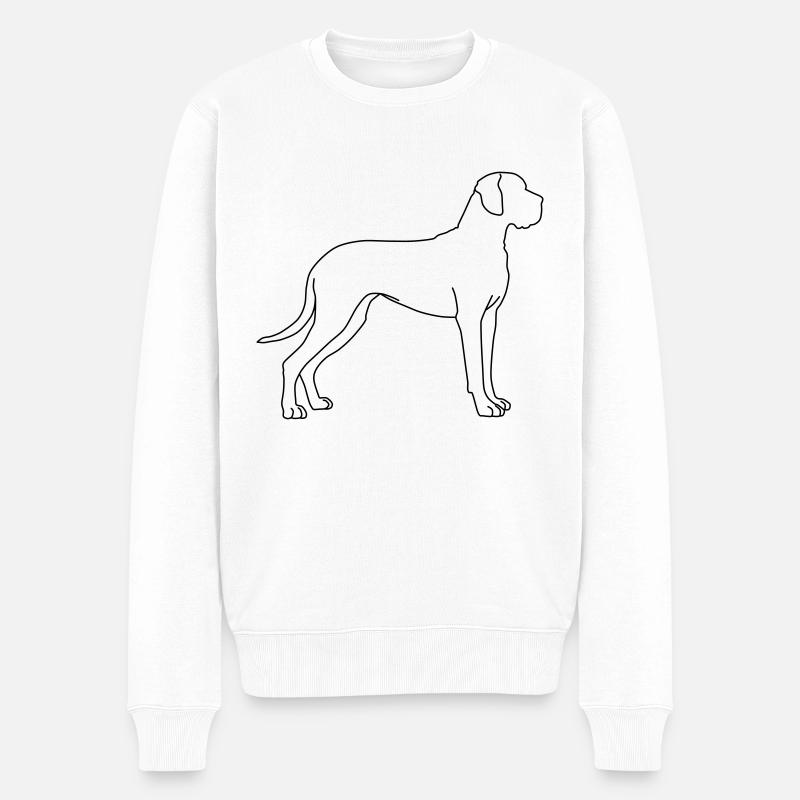 dogge lineart 1 - Männer Premium Bio Pullover - Weiß