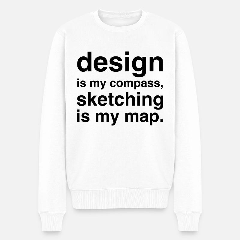 Designer Designerin Design 003 - Männer Premium Bio Pullover - Weiß