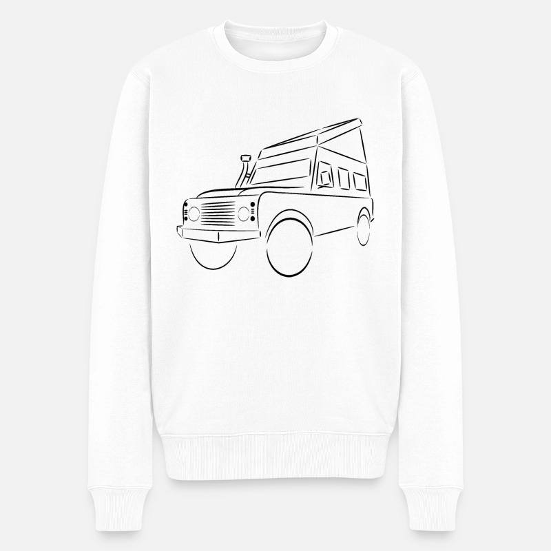 Defender mit Hubdach - Männer Premium Bio Pullover - Weiß