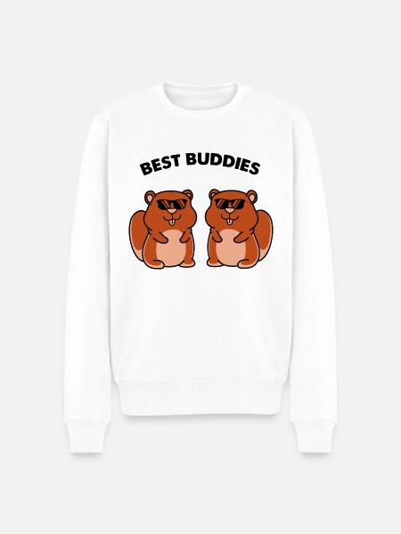 Hamster Best Buddies - Men's Premium Organic Jumper - white