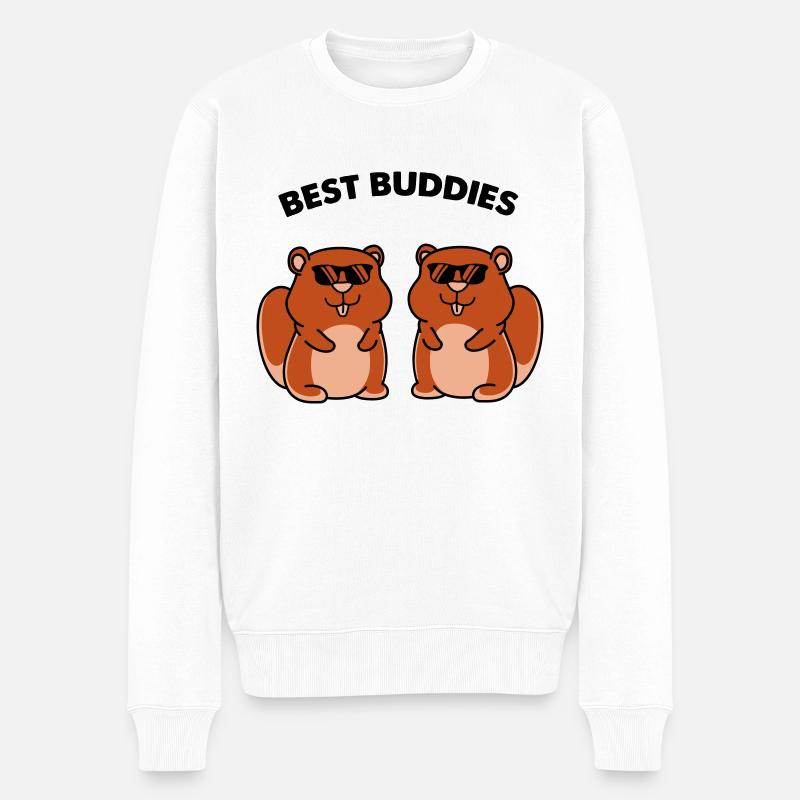 Hamster Best Buddies - Pull Premium bio Homme - blanc