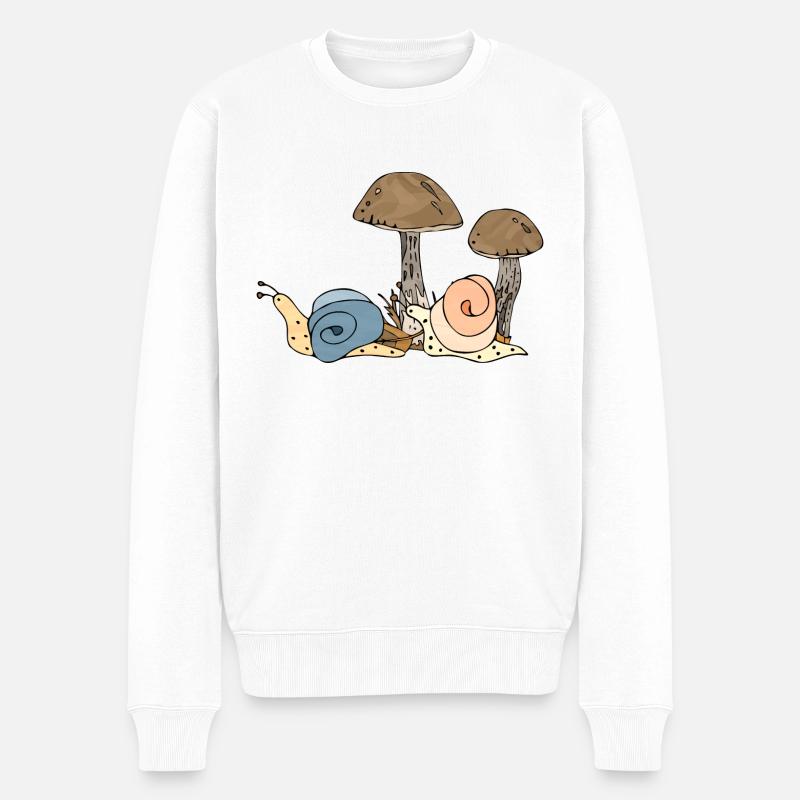 Schnecken - Männer Premium Bio Pullover - Weiß