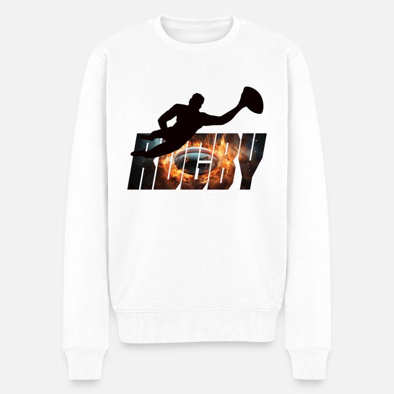 Rugby - Men's Premium Organic Jumper - white