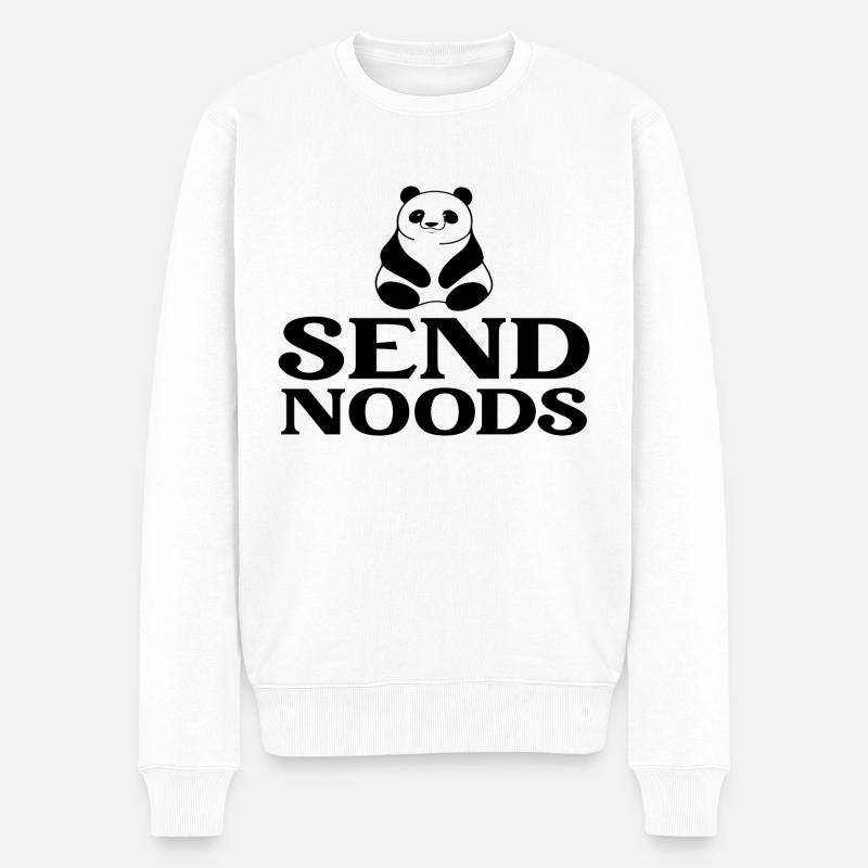 Envoyer Noods Panda - Pull Premium bio Homme - blanc