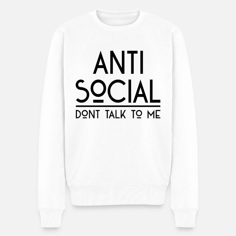 AntiSocial IV B - Männer Premium Bio Pullover - Weiß