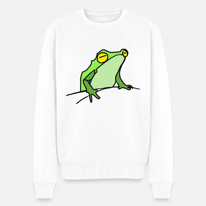 Frosch - Männer Premium Bio Pullover - Weiß