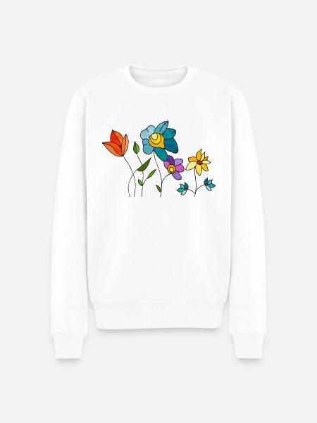 Fleur - Pull Premium bio Homme - blanc