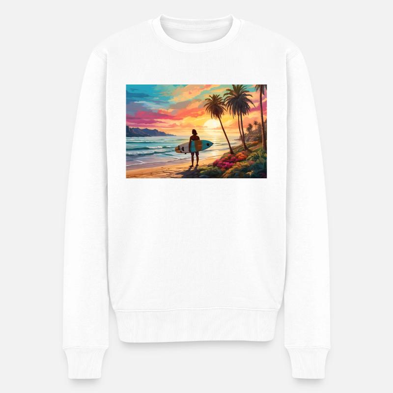 Surf & Vagues - Pull Premium bio Homme - blanc
