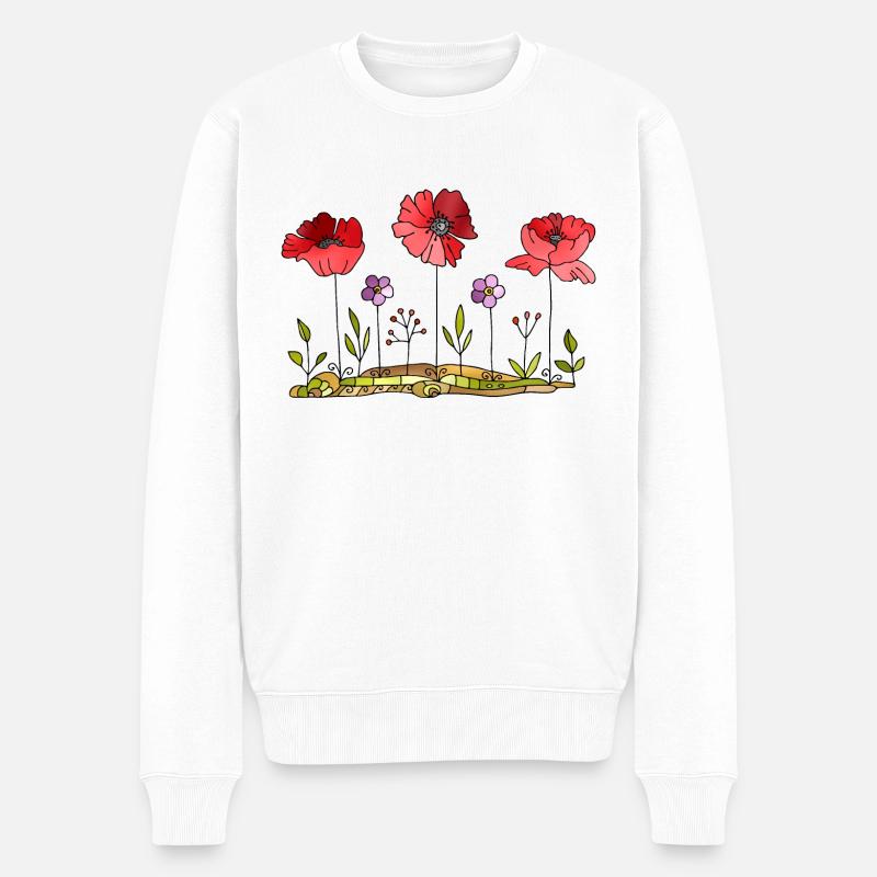 Fleur - Pull Premium bio Homme - blanc
