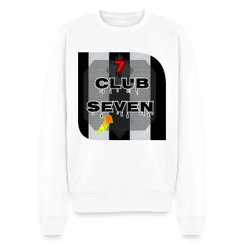 CLUB SEVEN 7 - Männer Premium Bio Pullover - Weiß - Vorne - Thijin (182cm)