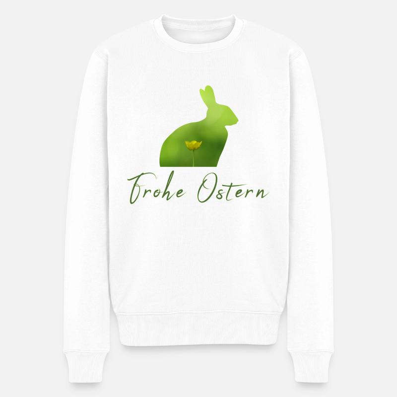 Frohe Ostern Ostern - Männer Premium Bio Pullover - Weiß