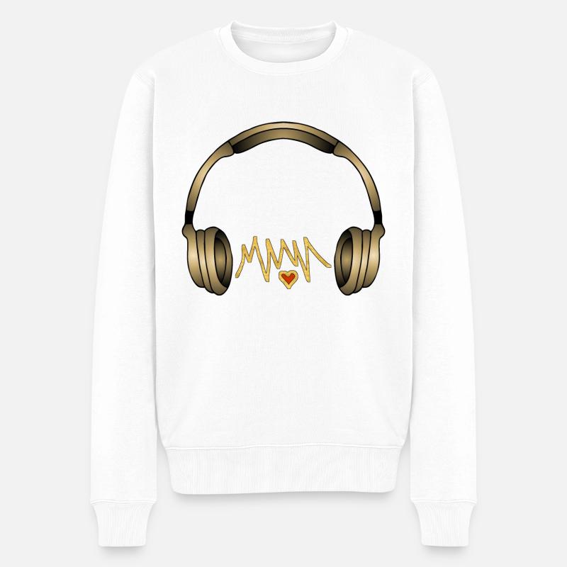 Écouteur - Pull Premium bio Homme - blanc