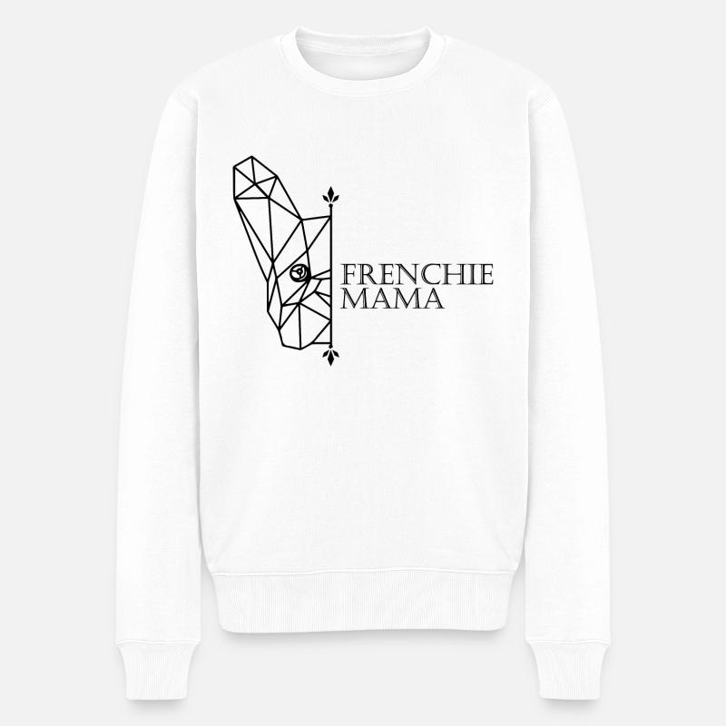 Frenchie Mama - Männer Premium Bio Pullover - Weiß