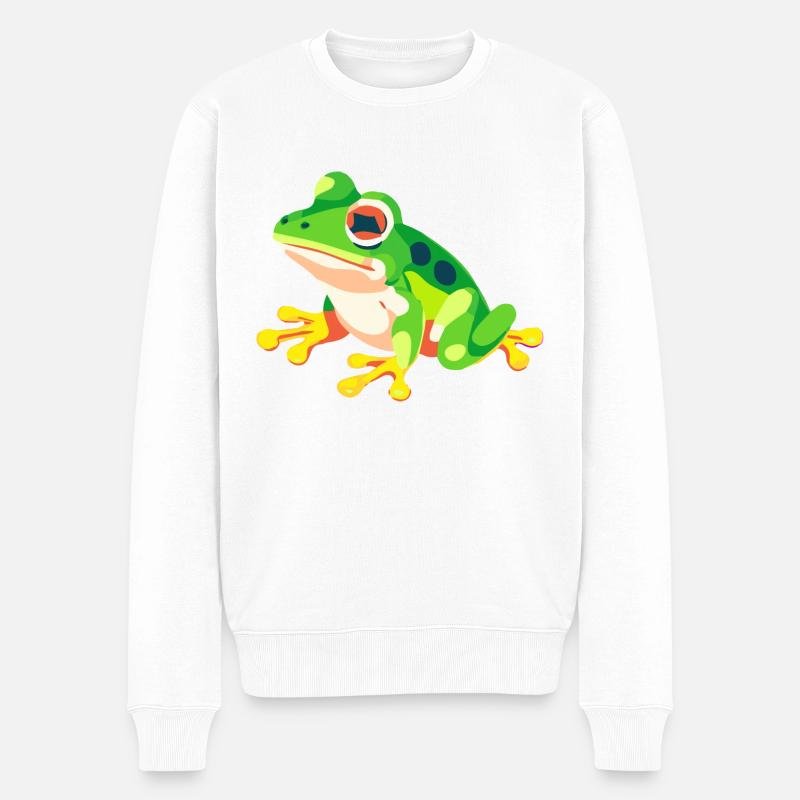 Frosch - Männer Premium Bio Pullover - Weiß