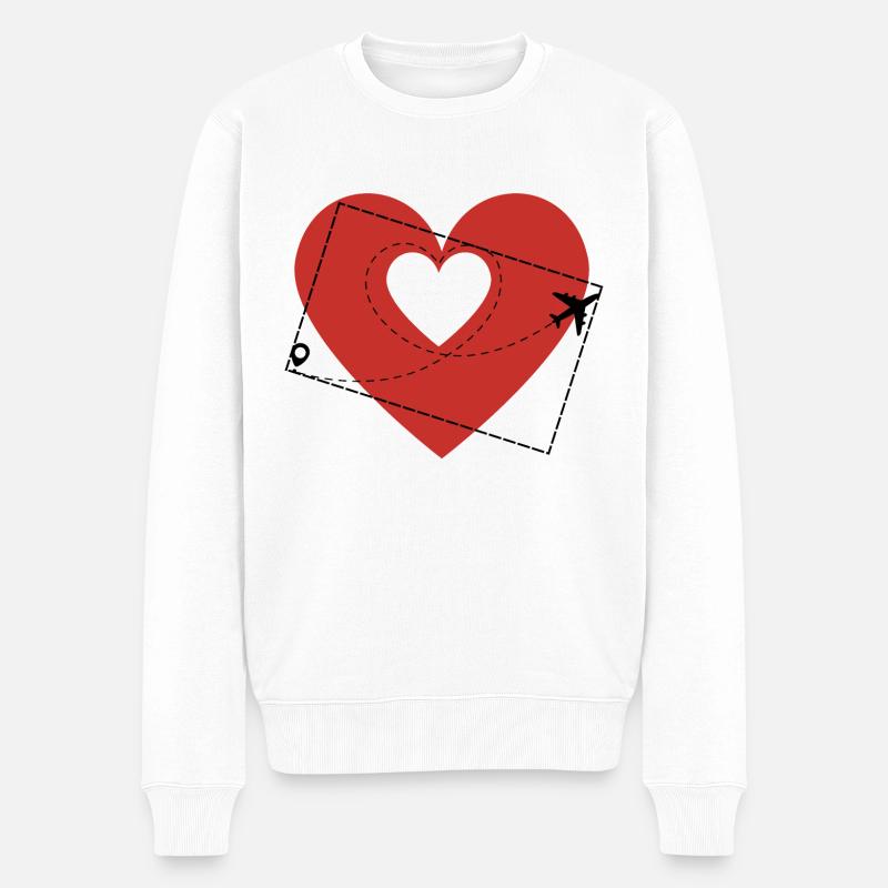 Amoureux en voyage - Pull Premium bio Homme - blanc