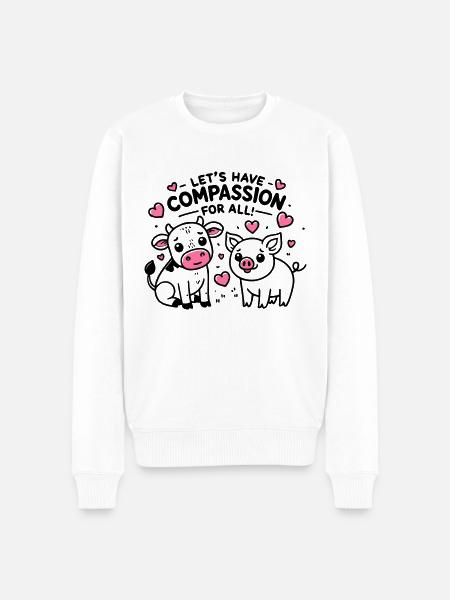 Compassion for all - Men's Premium Organic Jumper - white
