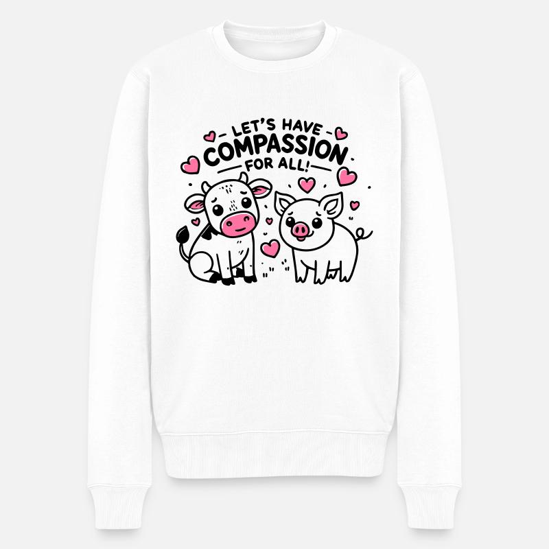 Compassion for all - Männer Premium Bio Pullover - Weiß