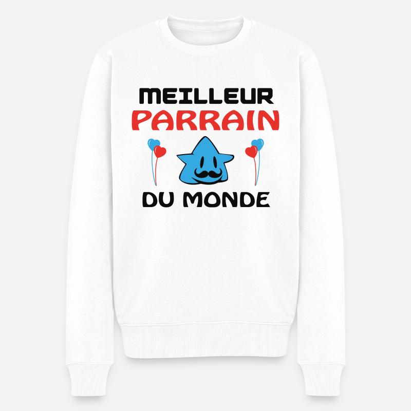 MEILLEUR PARRAIN DU MONDE - Pull Premium bio Homme - blanc