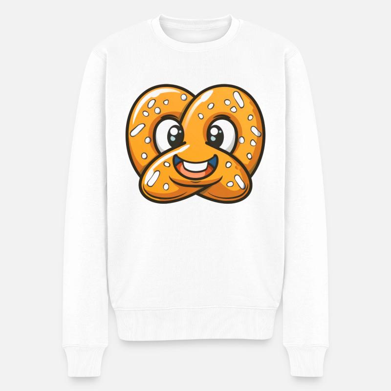 Cute Pretzel Comic - Men's Premium Organic Jumper - white