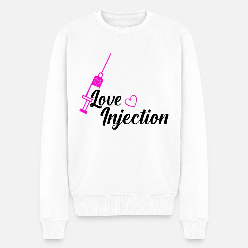love injection - Männer Premium Bio Pullover - Weiß