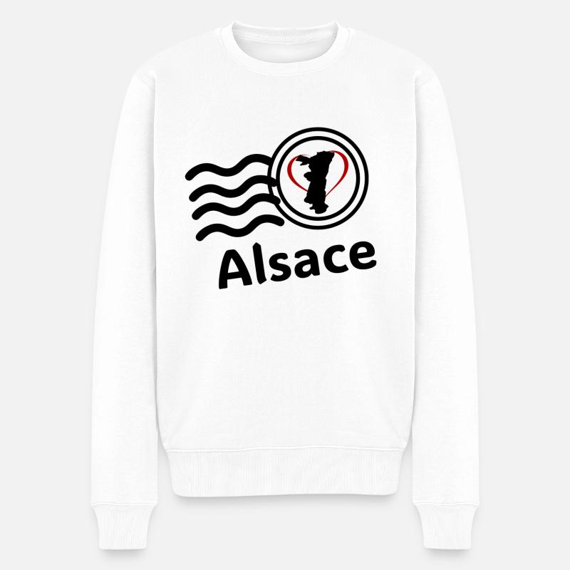 Elsässer Briefmarke - Männer Premium Bio Pullover - Weiß