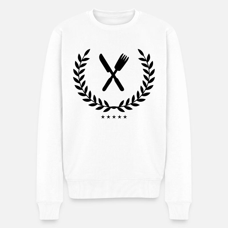 besteck wappen - Männer Premium Bio Pullover - Weiß