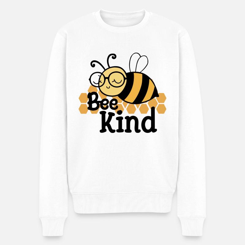 Bee Kind Biene Bienchen - Männer Premium Bio Pullover - Weiß