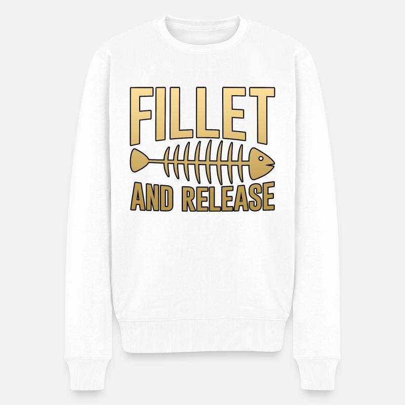 Filet et relâchement 4 - Pull Premium bio Homme - blanc