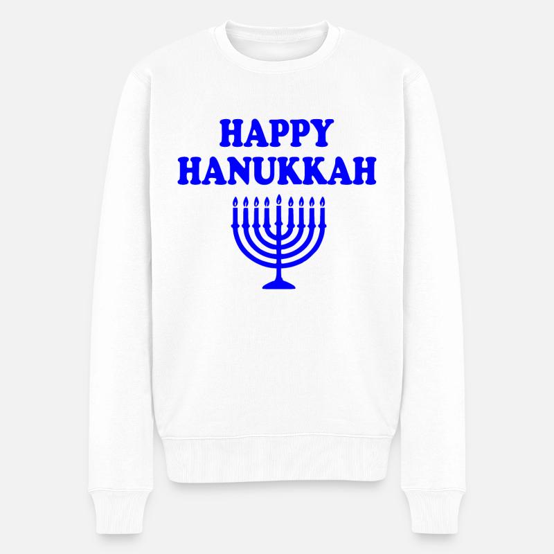 happy hanukkah - Pull Premium bio Homme - blanc