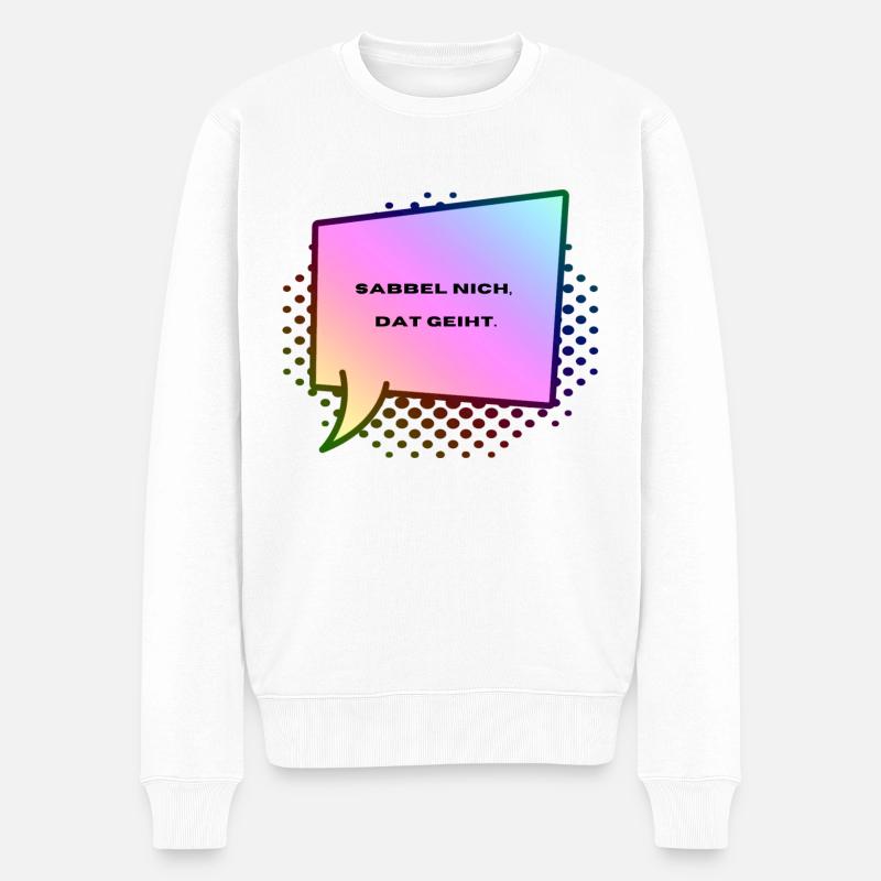 Plattdeutsch Red' nicht, das geht - Männer Premium Bio Pullover - Weiß