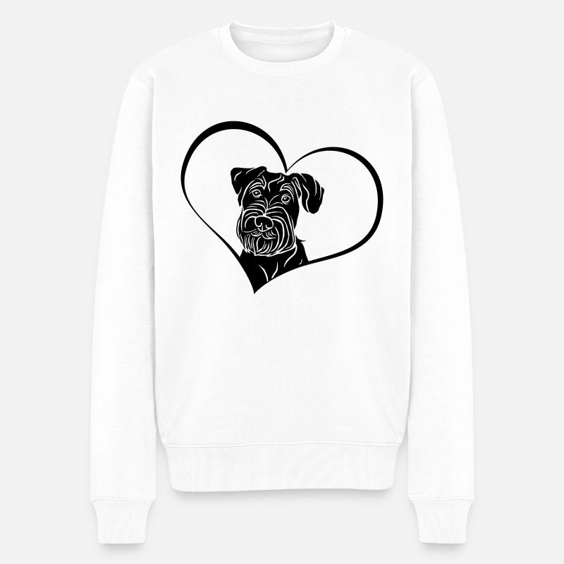 Schnauzer moyen en cœur - Pull Premium bio Homme - blanc