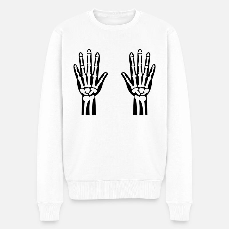 Mains Squelette 01 - Pull Premium bio Homme - blanc