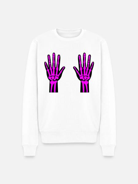 Skeleton Hands 02 - Men's Premium Organic Jumper - white