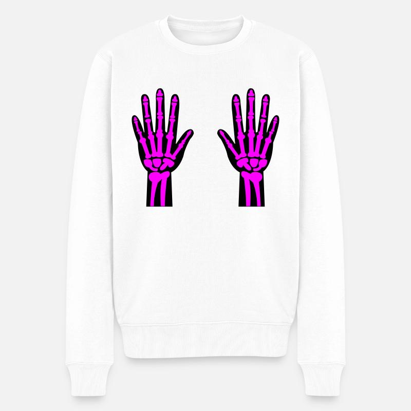 Skeleton Hands 02 - Men's Premium Organic Jumper - white