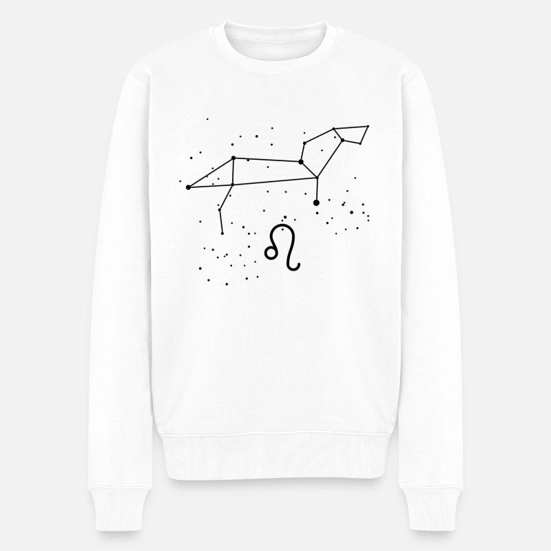 Constellation du Lion avec signe astronomique - Pull Premium bio Homme - blanc