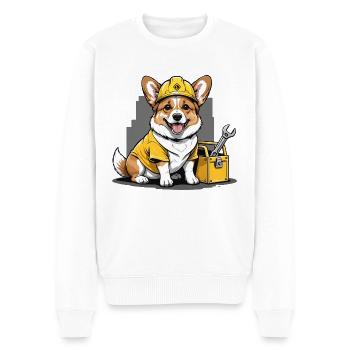 Chien Ouvrier du bâtiment Chien Chien Amour Cadeau - Pull Premium bio Homme - blanc - Devant - Thijin (182cm)