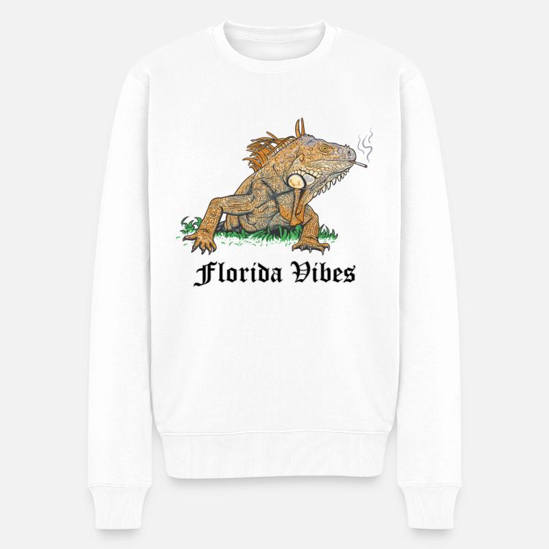 Iguane // Illustration - Pull Premium bio Homme - blanc