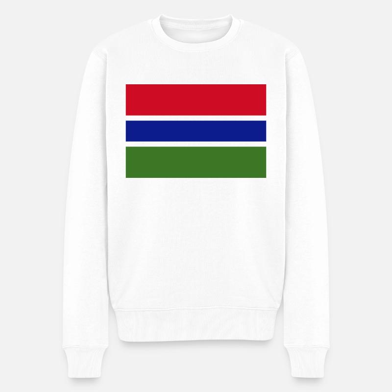 Gambia - Männer Premium Bio Pullover - Weiß