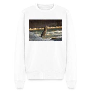 Der Reiher - Männer Premium Bio Pullover - Weiß - Vorne - Thijin (182cm)