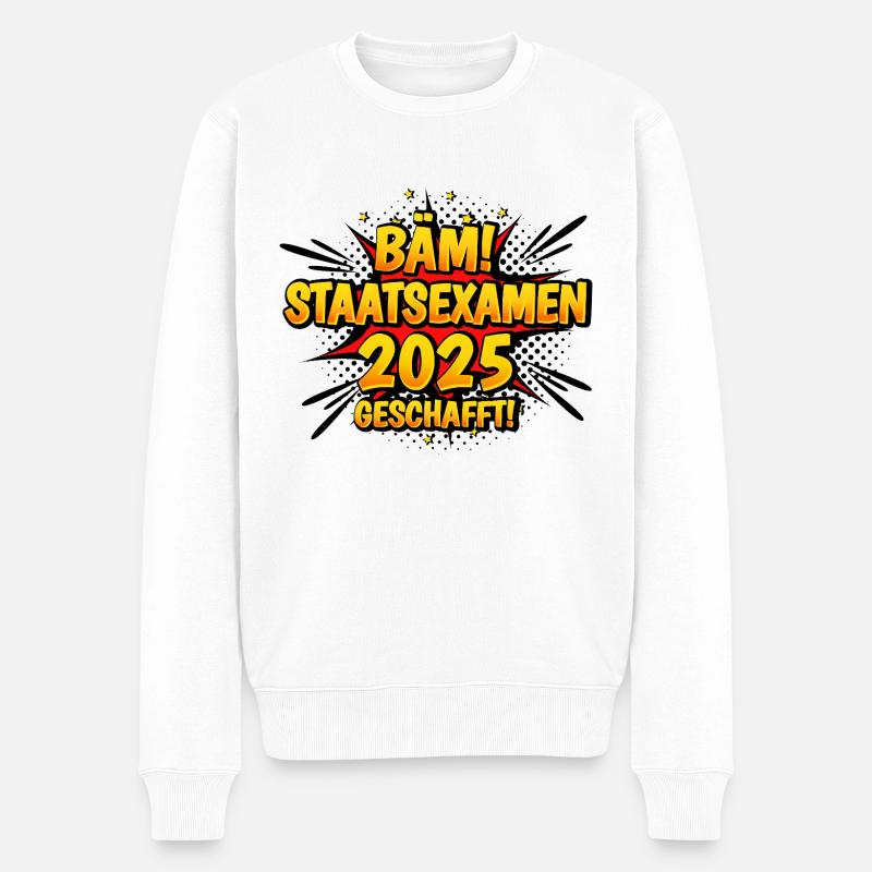 Staatsexamen Geschafft 2025 - Männer Premium Bio Pullover - Weiß